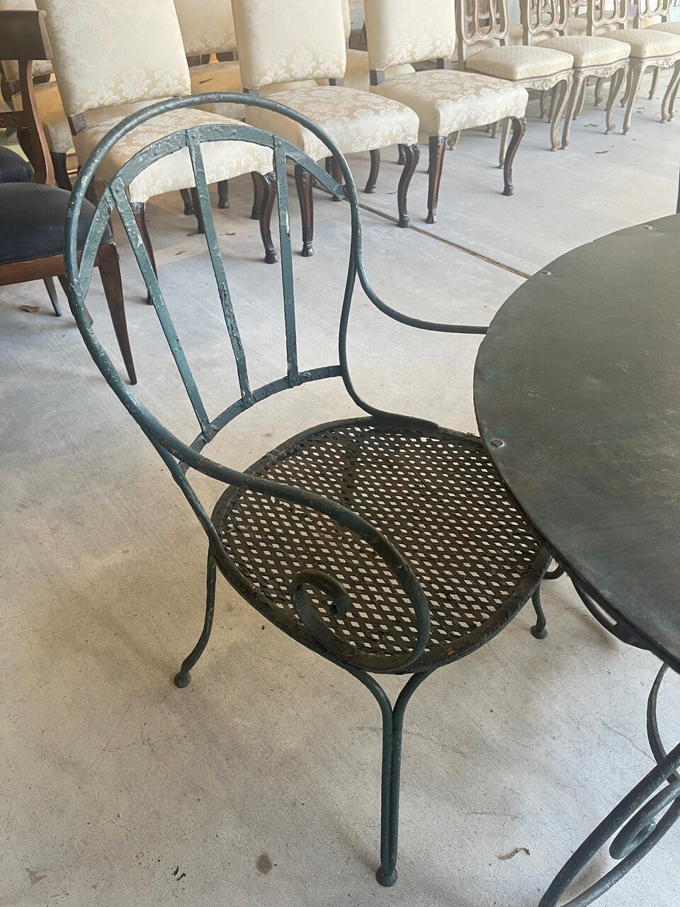 Vintage French Garden Table and 4 Chairs