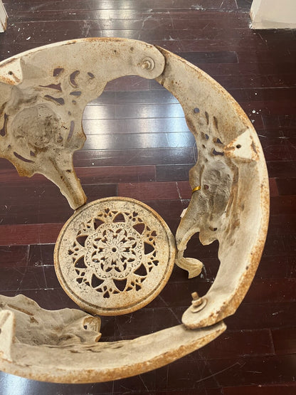 19th Century English Cast Iron Pub Table with Marble Top