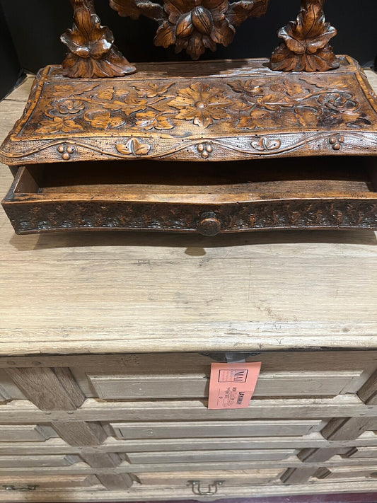 19th C Black Forest Dressing Table w/ Drawer and Mirror