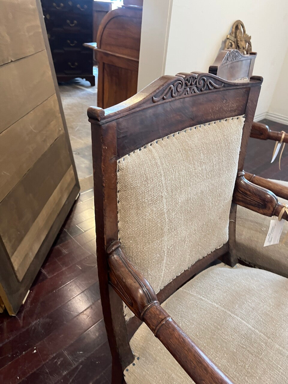 Pair of 19th Century French Empire Dolphin Armchairs