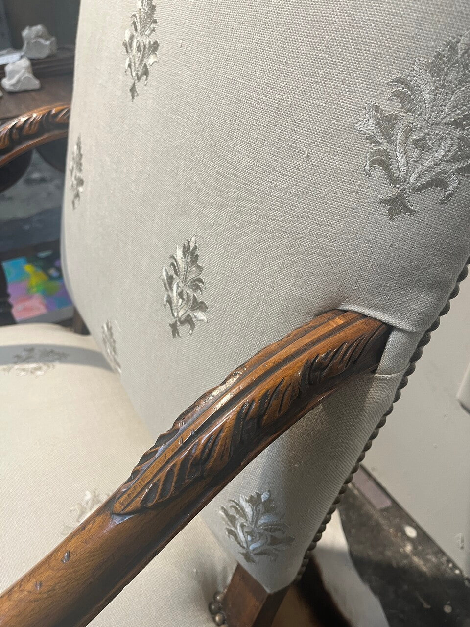 19th Century Carved Walnut Armchair