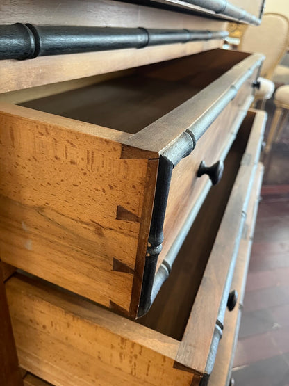 19th Century Faux Bamboo Chest with Marble Top