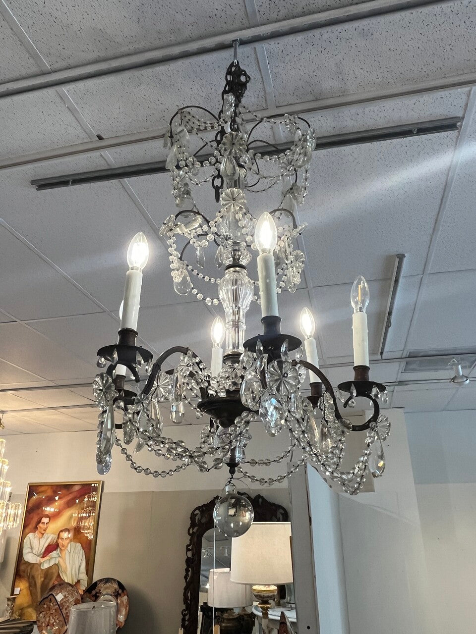 Beautiful 19th Century Crystal Chandelier