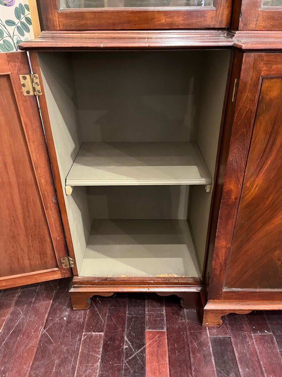 18th Century Mahogany Irish Library Cabinet with Original Glass