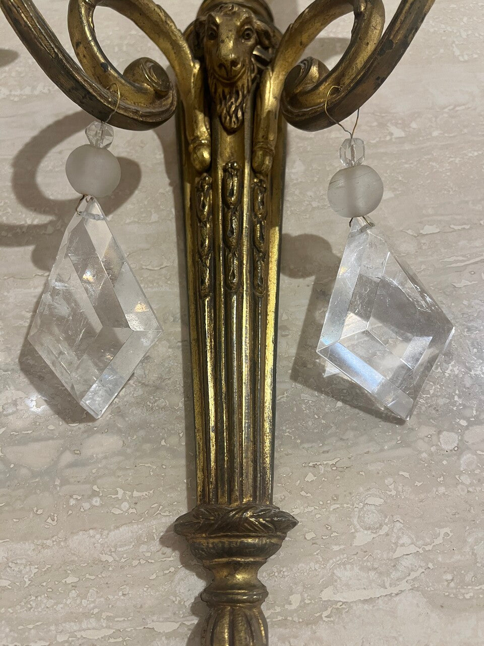 Pair 19th Century Gilt Bronze Neoclassical Sconces