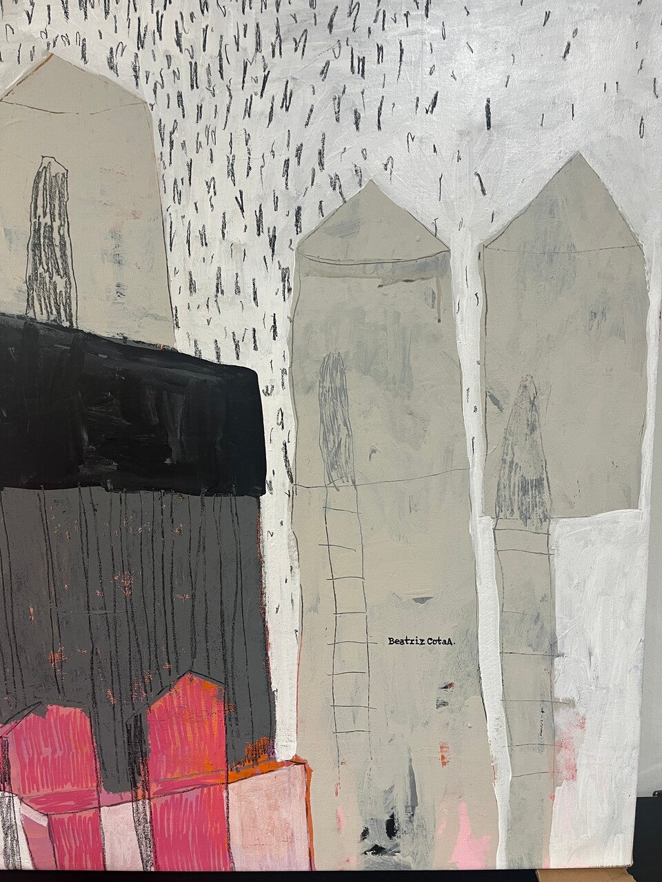 Beatriz Cota Painting "ACCESS" Mixed Media on Canvas