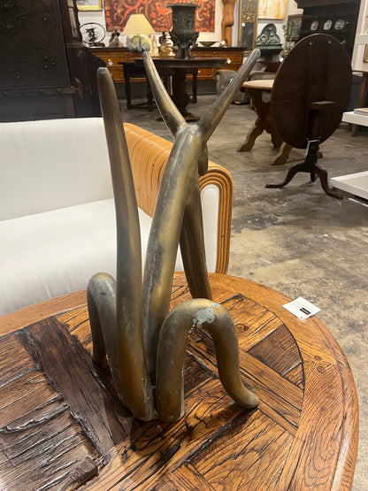 Seated Brass Dog Sculpture