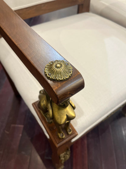 Pair Newly Upholstered Louis XVI Armchairs