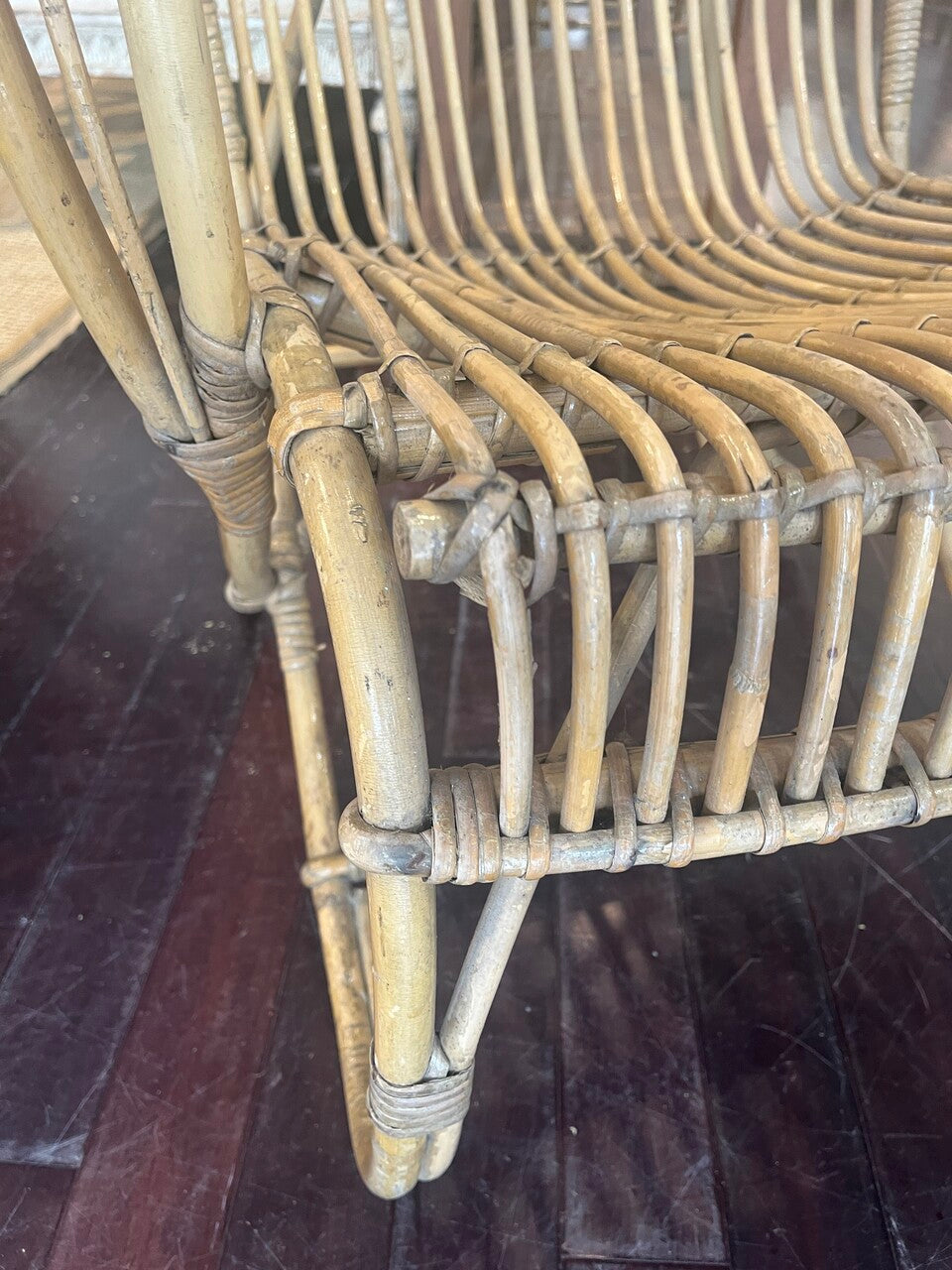 Pair of Mid Century Rattan Arm Chairs