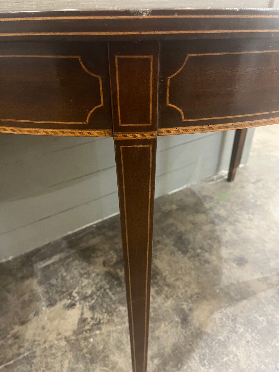Pair of Mahogany George III Style Demilune Tables