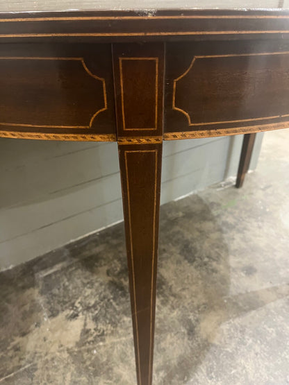 Pair of Mahogany George III Style Demilune Tables