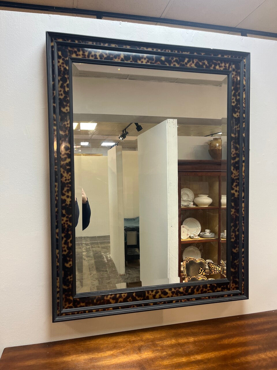 John Richard Faux Tortoise Beveled Mirror