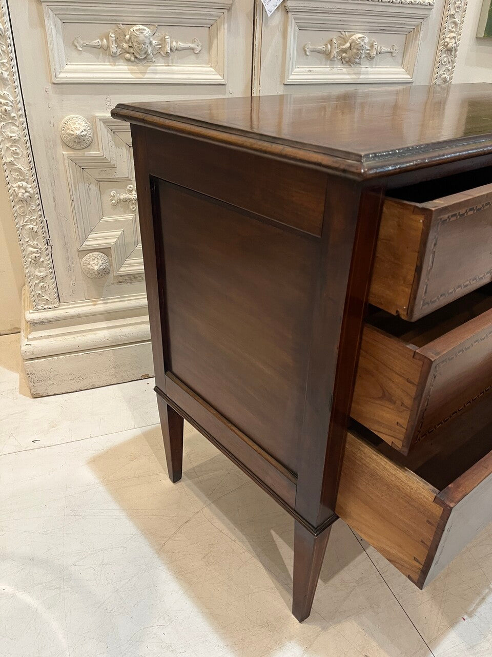 Louis XVI 4 Drawer Chest with Inlaid Accents