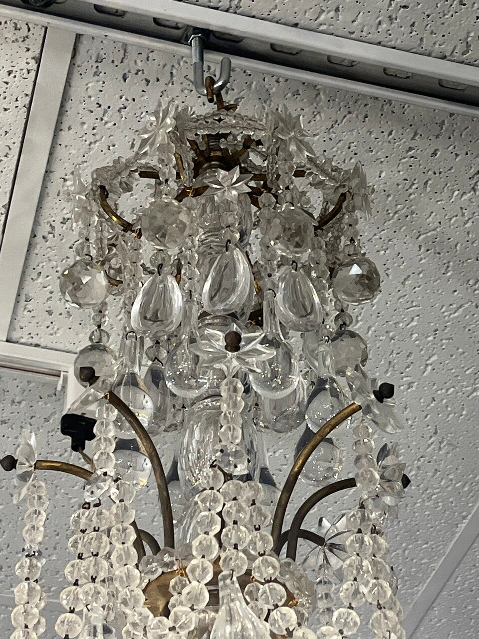Antique 12 bulb Crystal Chandelier