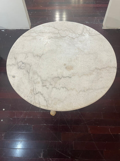 19th Century English Cast Iron Pub Table with Marble Top