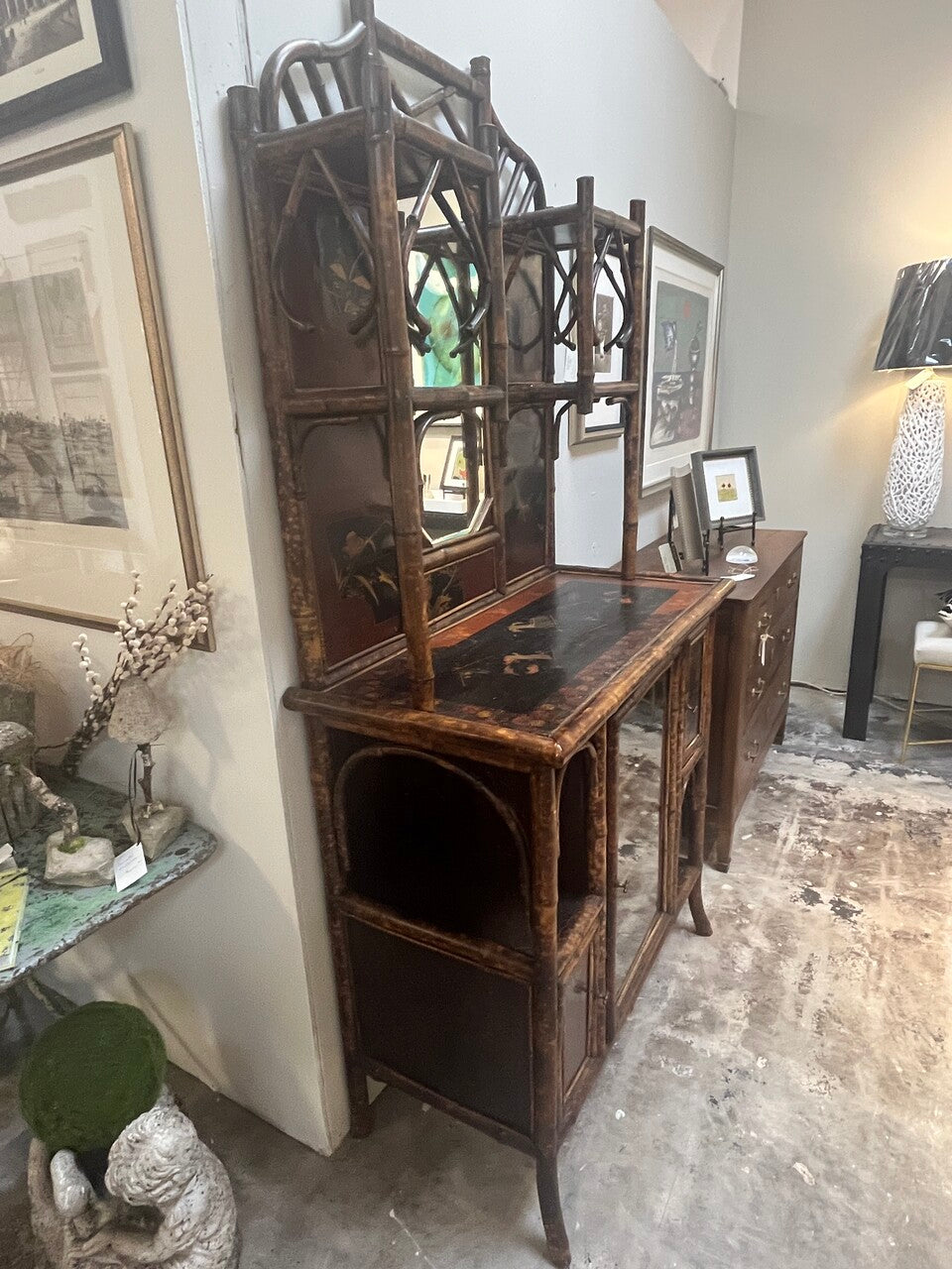 19th Century English Bamboo Etagere