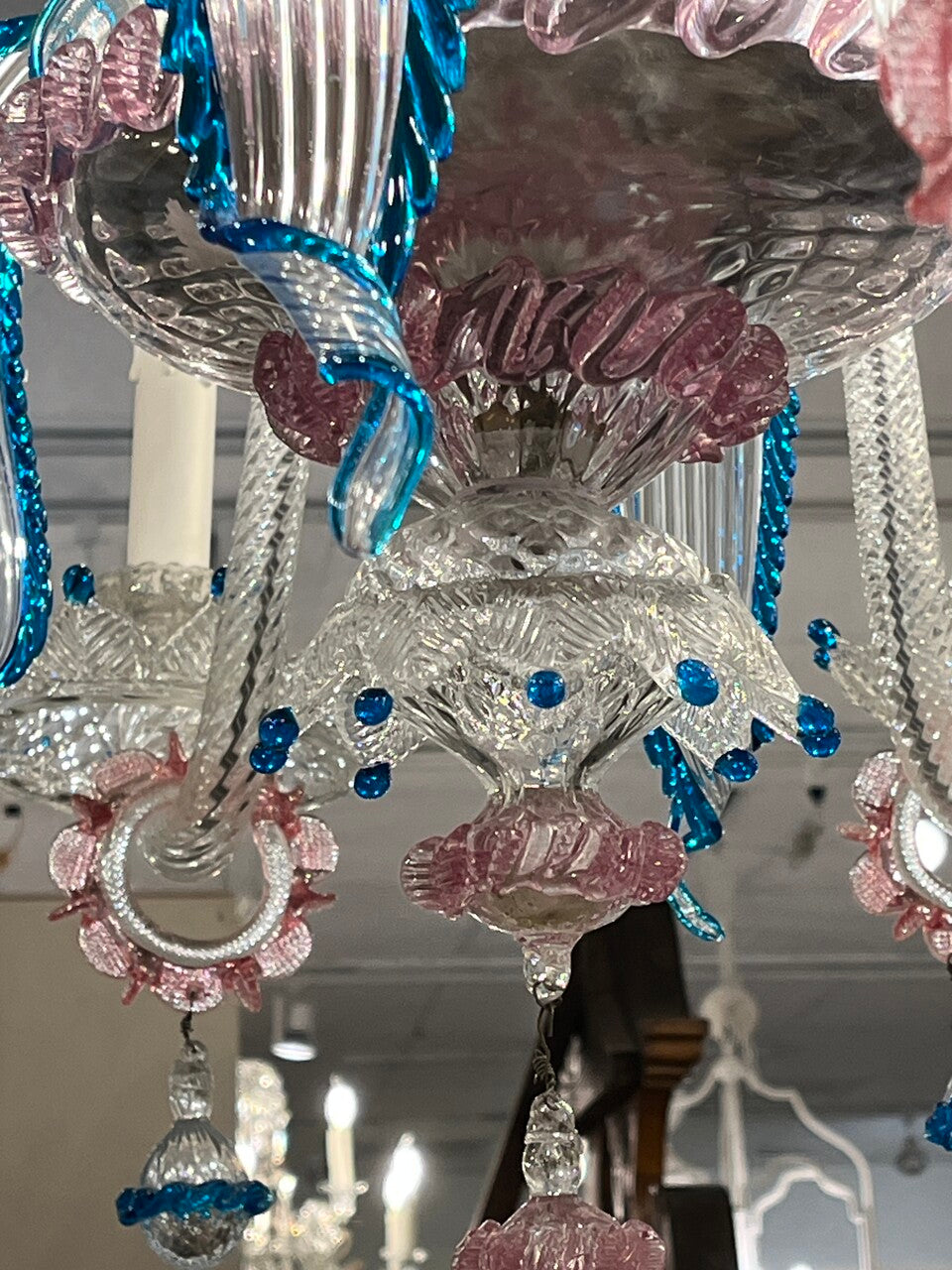 Elegant Multi Color Murano Italian Chandelier