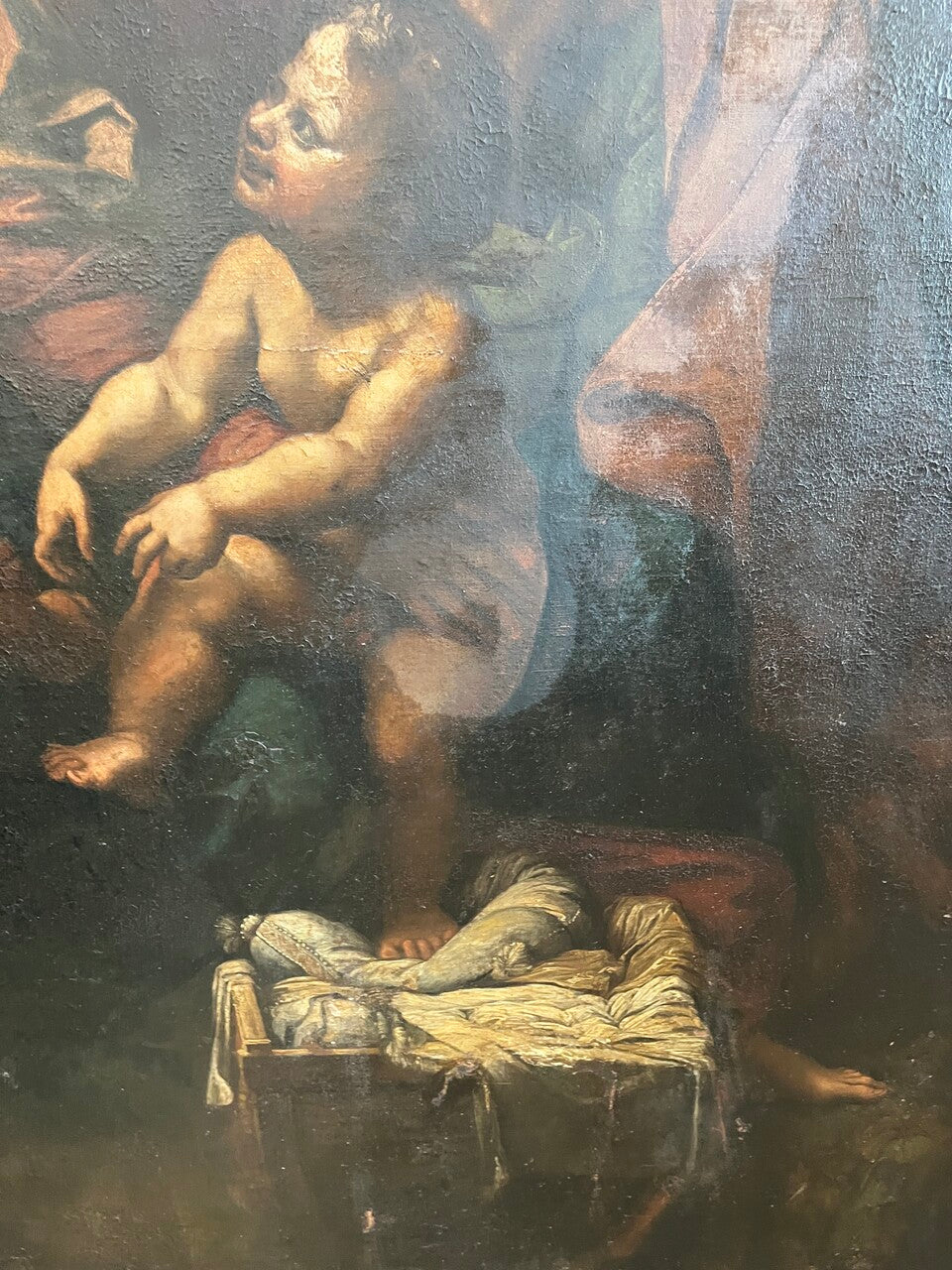 18th Century Oil on Canvas "Madonna with Child"