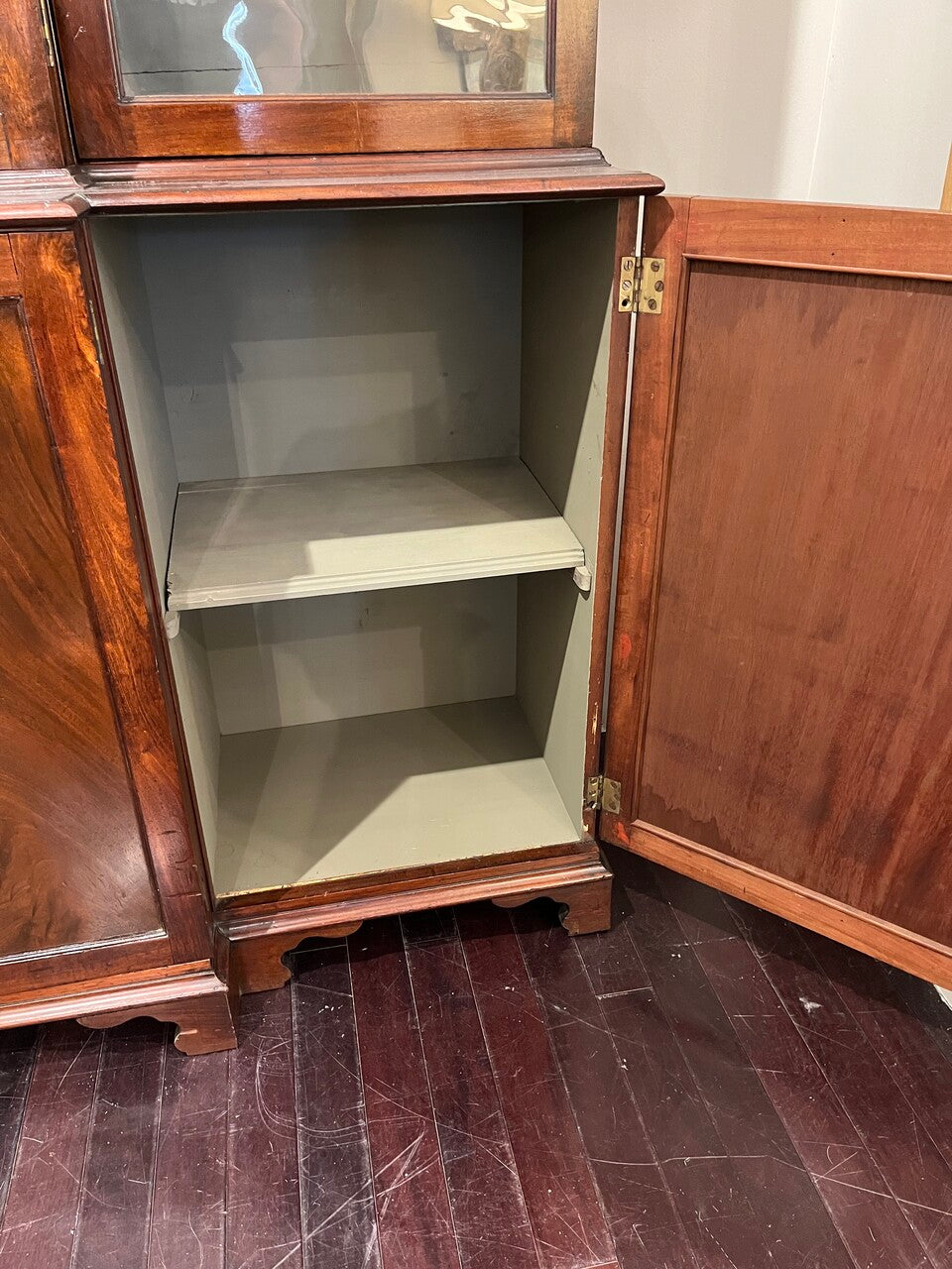 18th Century Mahogany Irish Library Cabinet with Original Glass