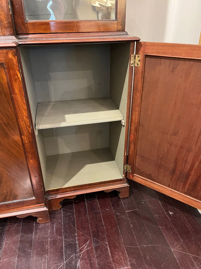 18th Century Mahogany Irish Library Cabinet with Original Glass