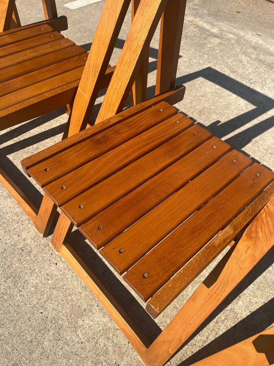 Set of 4 Aldo Jacober for Alberto Bazzani Folding Chairs
