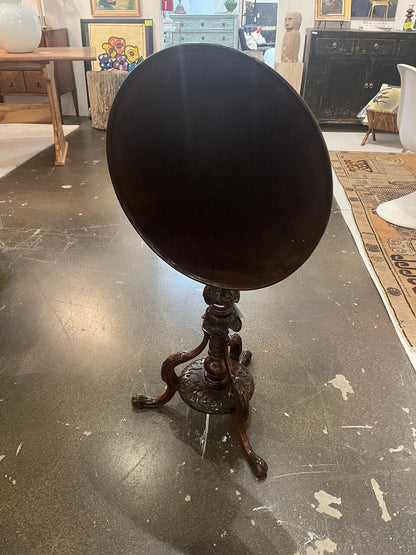Victorian Carved Walnut Petite Tilt Top Table