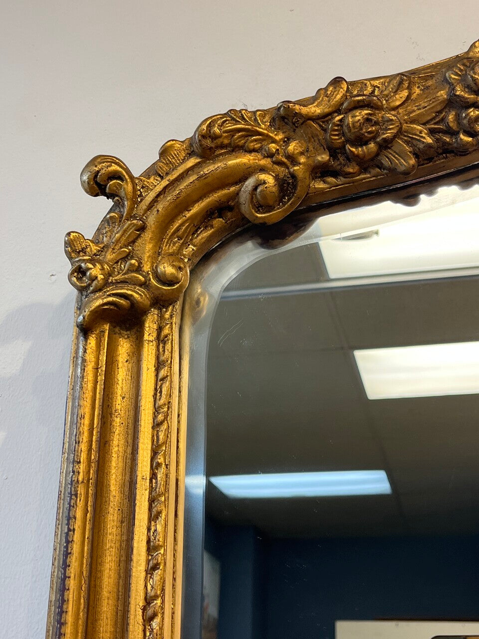 Large Hand Carved Gold Gilt French Mirror