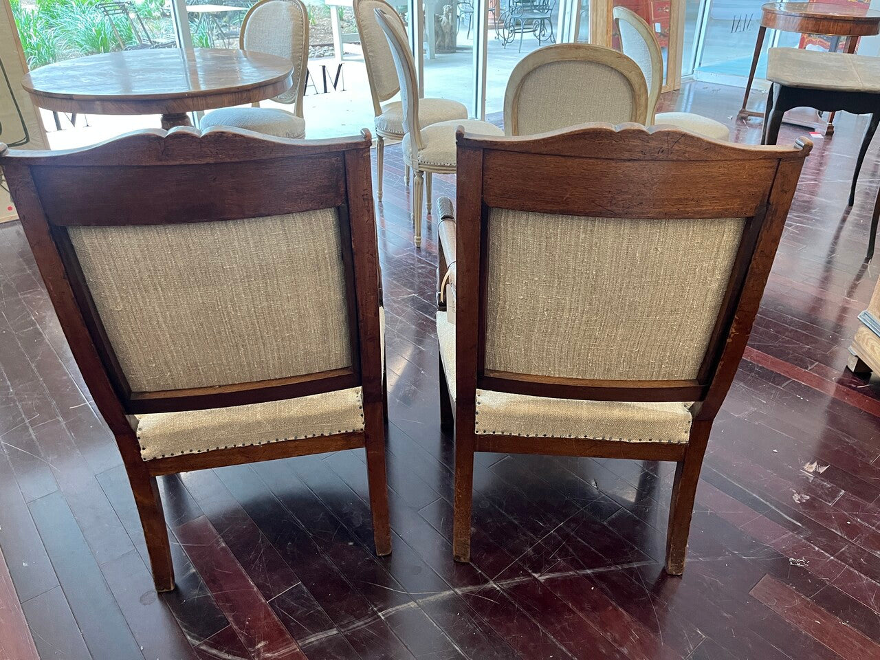 Pair of 19th Century French Empire Dolphin Armchairs