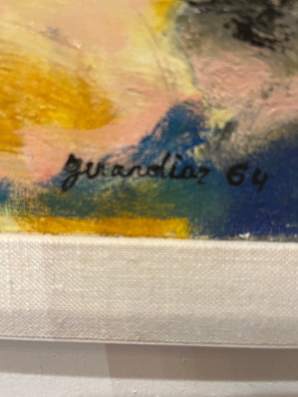 Signed Gerard Diaz Oil on Canvas Etang de Thau 1964