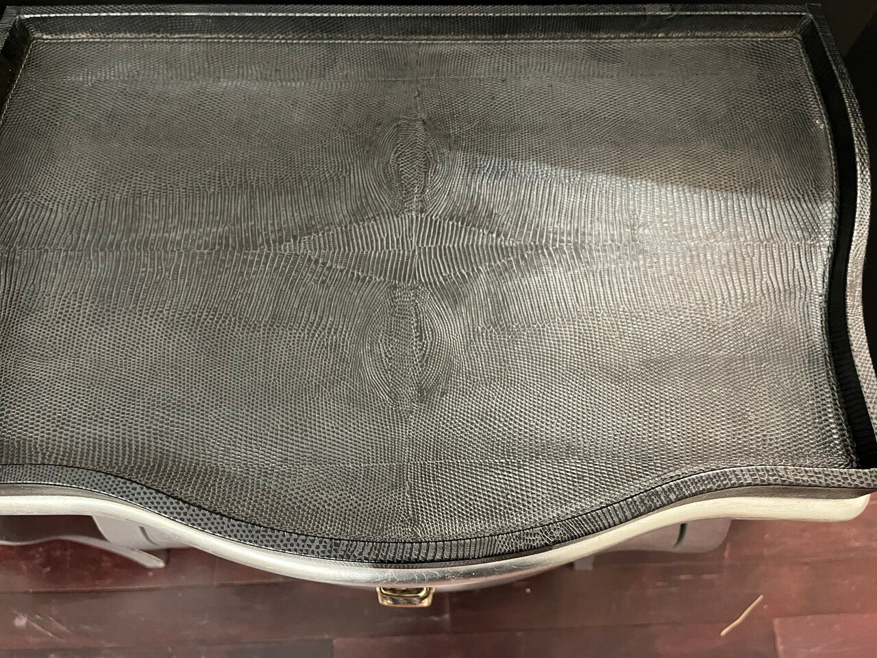 Pair Of Fendi Canova Silver Leaf Nightstands