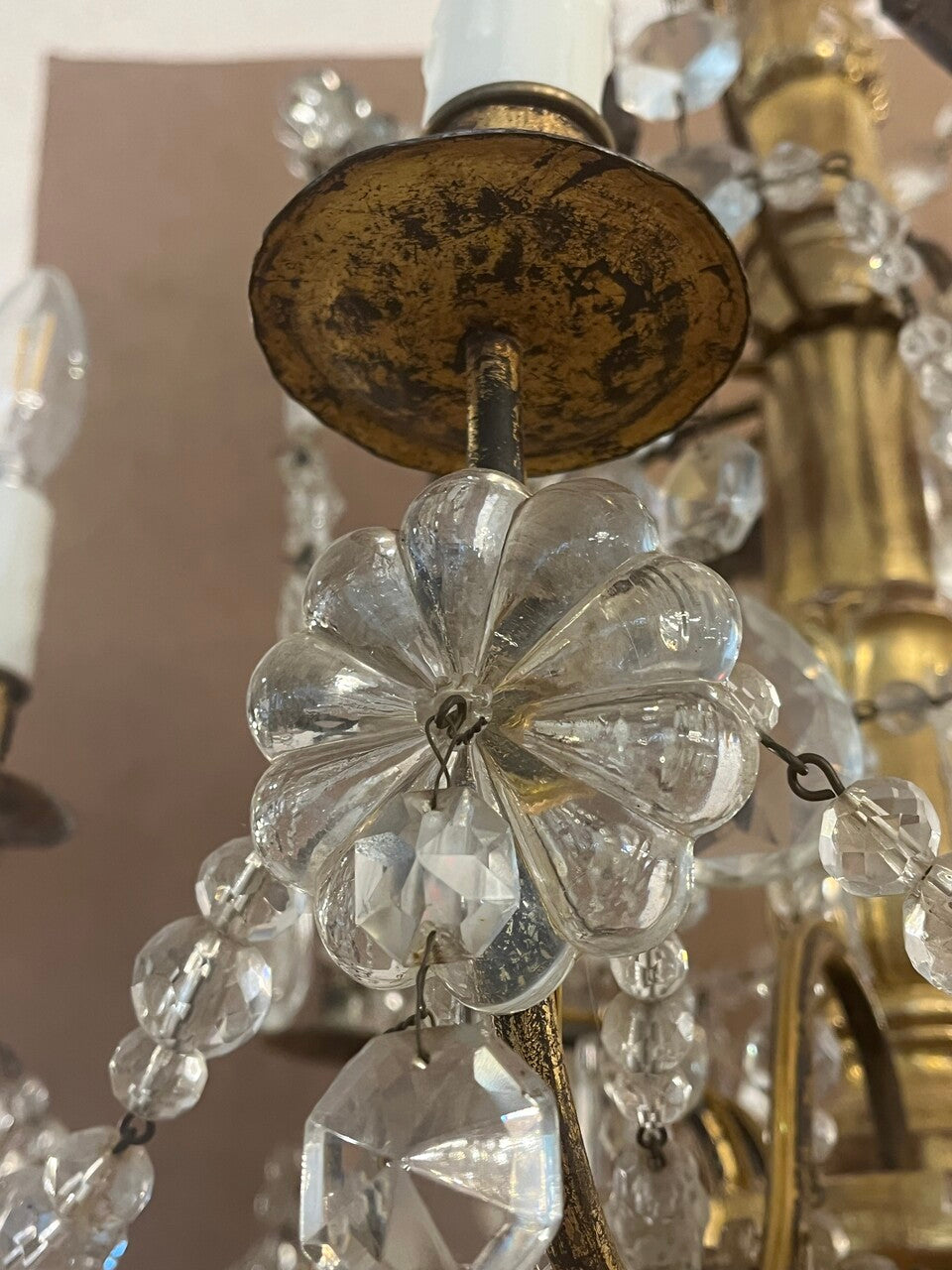 Louis XV Style Gilt French Crystal Chandelier