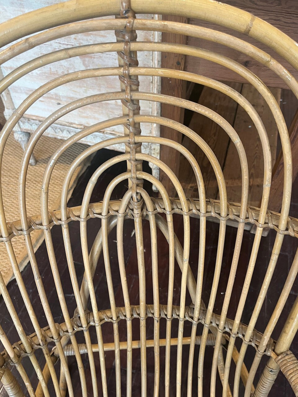Pair of Mid Century Rattan Arm Chairs