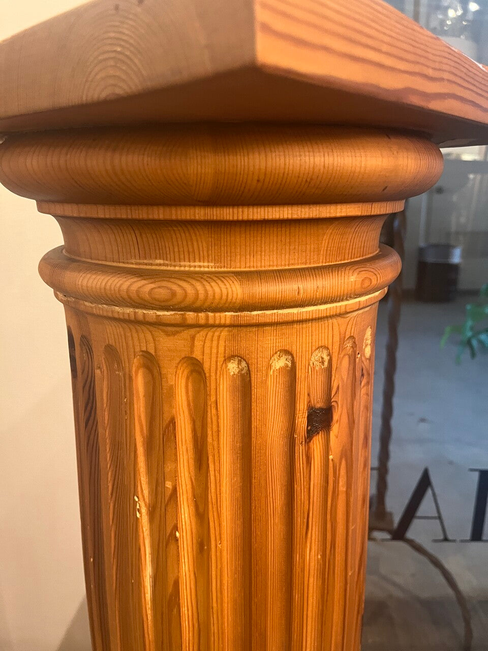 Pair Tall Neoclassical French Pine Columns