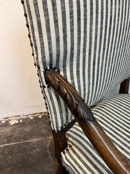 Pair 19th Century Louis XIII Armchairs
