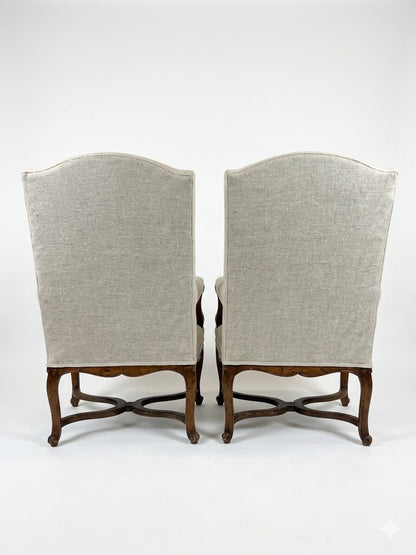 Pair 19th Century Louis XIV Fauteuls Armchairs