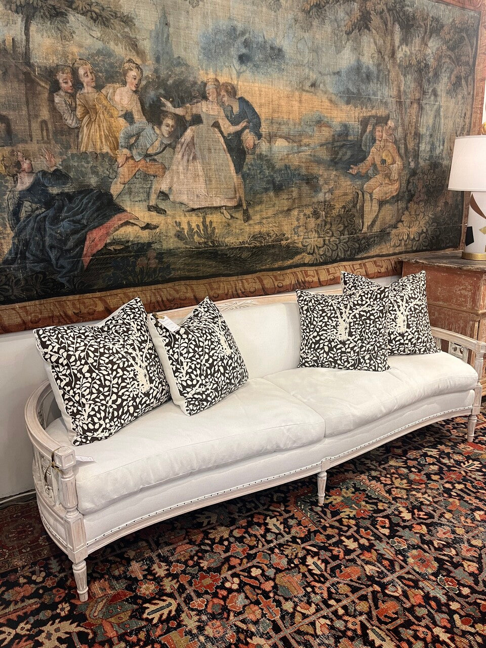 Distressed Finish Swedish Style Sofa