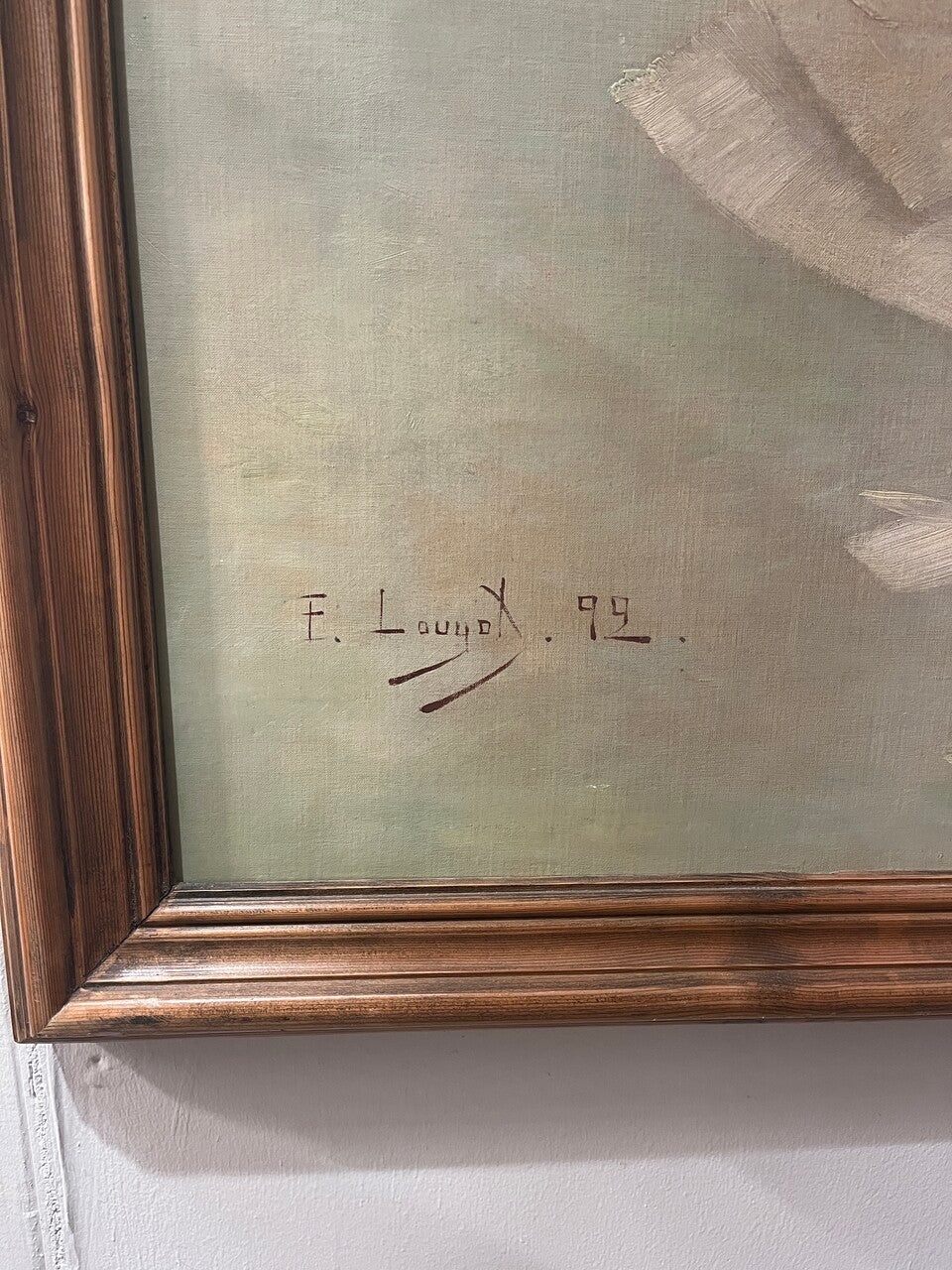 1890's French Painting "Two Putti as Allegories of Music"