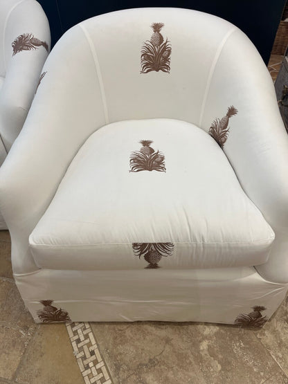 Pair Of Swivel Club Chairs