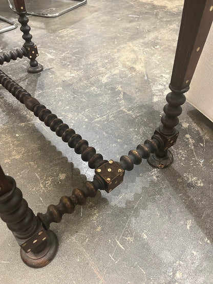 19th Century Bone Inlaid Barley Twist Table