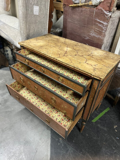 Early 20th Century Painted Italian Neoclassical Style Three Drawer Commode
