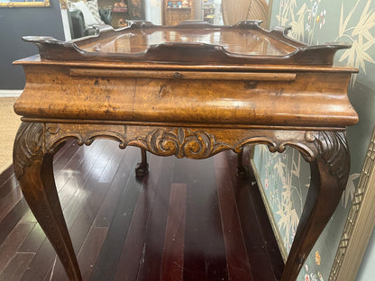 19th Century Book-matched Walnut Burl Tea Table