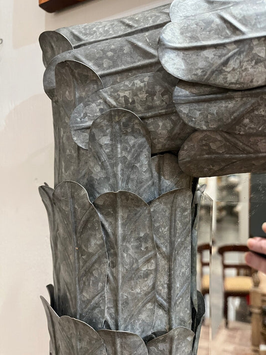 Fabulous Textured Zinc Palm Motif Mirror