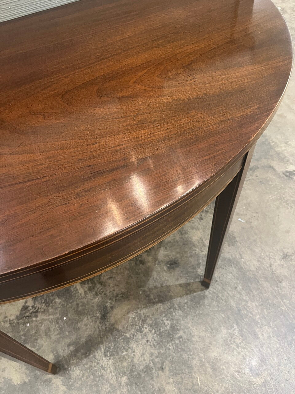Pair of Mahogany George III Style Demilune Tables