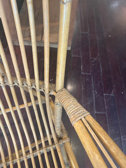 Pair of Mid Century Rattan Arm Chairs
