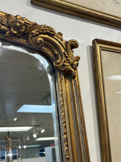 Large Hand Carved Gold Gilt French Mirror