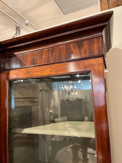 18th Century Mahogany Irish Library Cabinet with Original Glass
