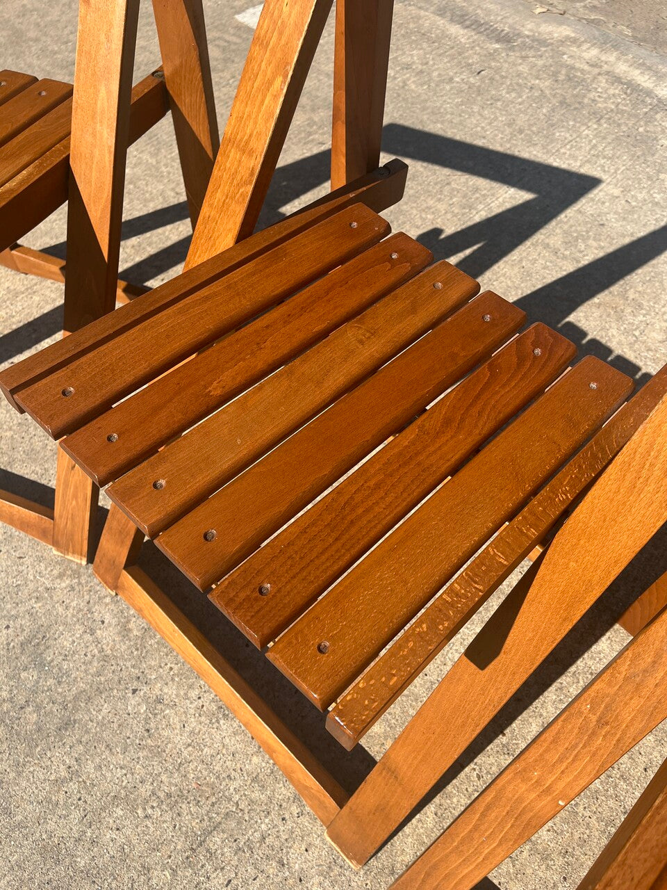 Set of 4 Aldo Jacober for Alberto Bazzani Folding Chairs