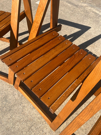 Set of 4 Aldo Jacober for Alberto Bazzani Folding Chairs