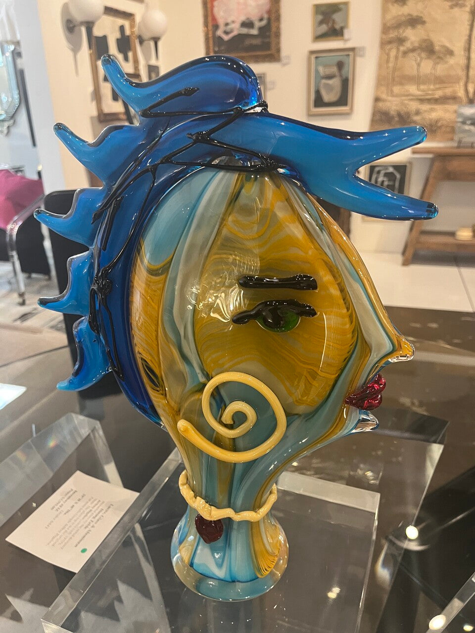 Abstract Murano Sculpture Picasso Style