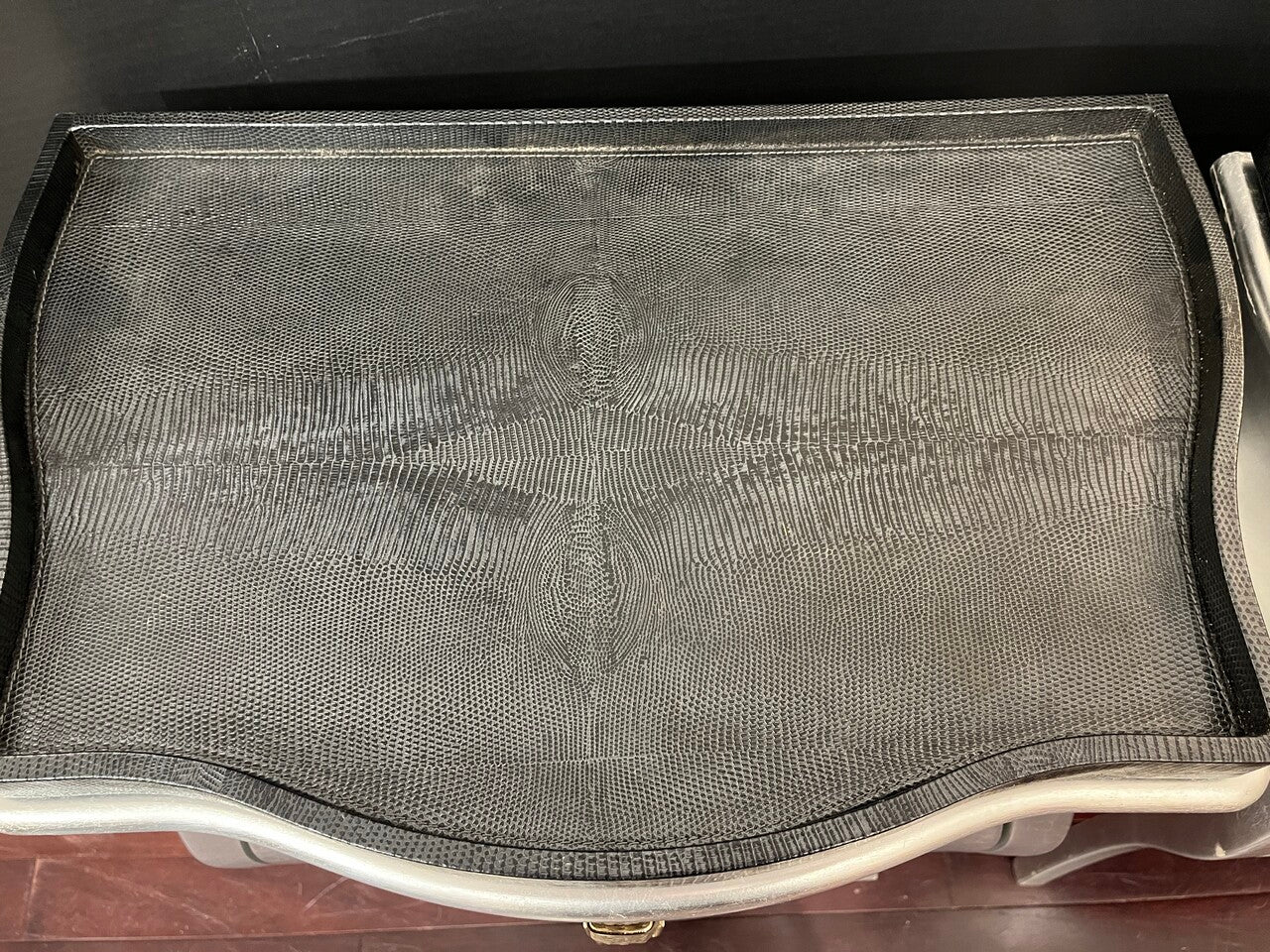 Pair Of Fendi Canova Silver Leaf Nightstands